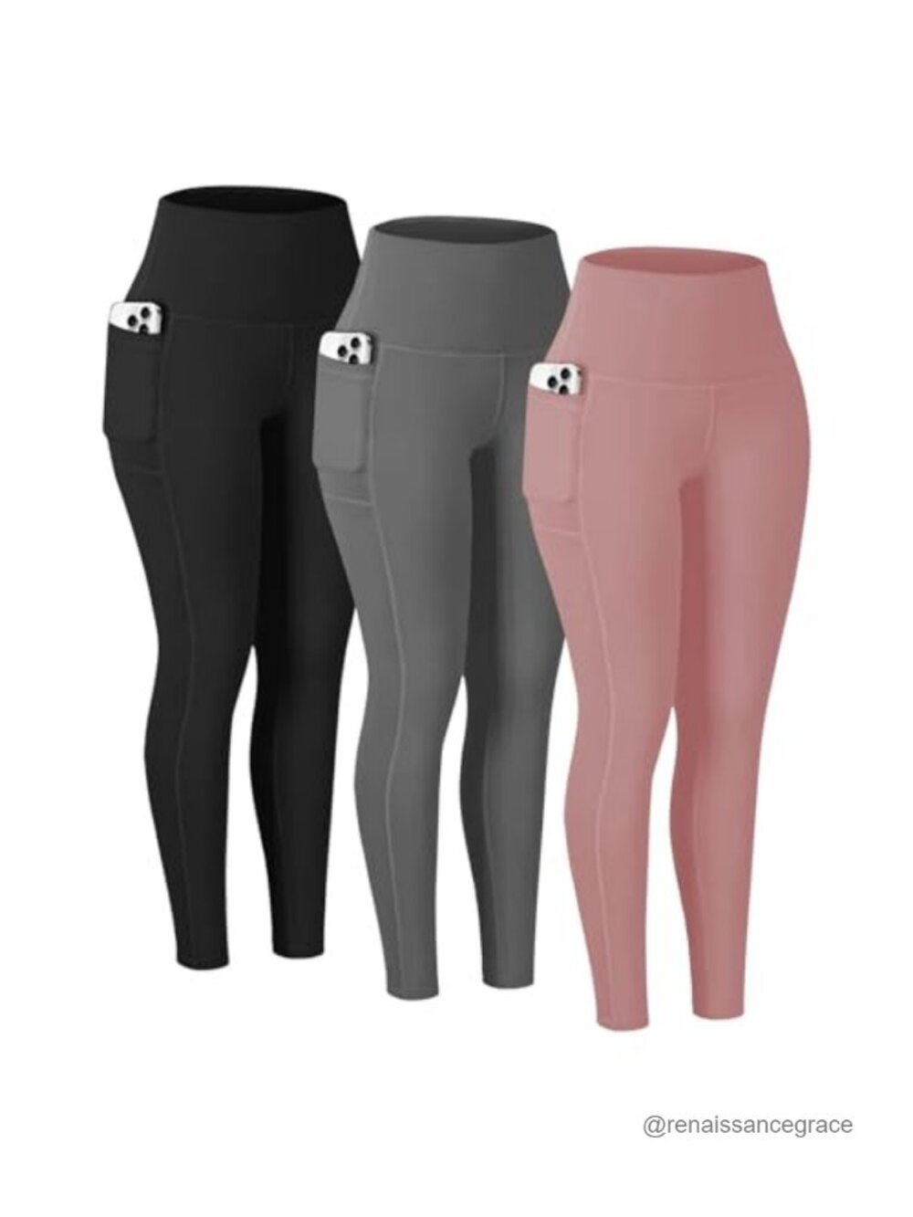 5 Pack High Waisted Yoga Pants with Pockets Women Tummy Control Workout